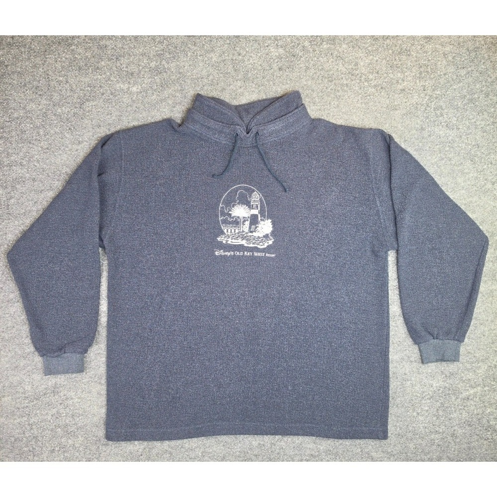 Disney Old Key West Resort Vacation Club Fleece Pullover Sweatshirt Blue Size XL